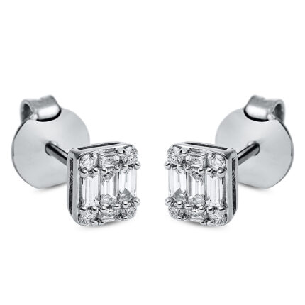 Ohrstecker Weißgold 18kt 0,26 Diamantschmuck mit 18 Diamanten - 2N564