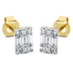 Ohrstecker Gelbgold / Weißgold 18kt 0,51 Diamantschmuck mit 18 Diamanten - 2N596