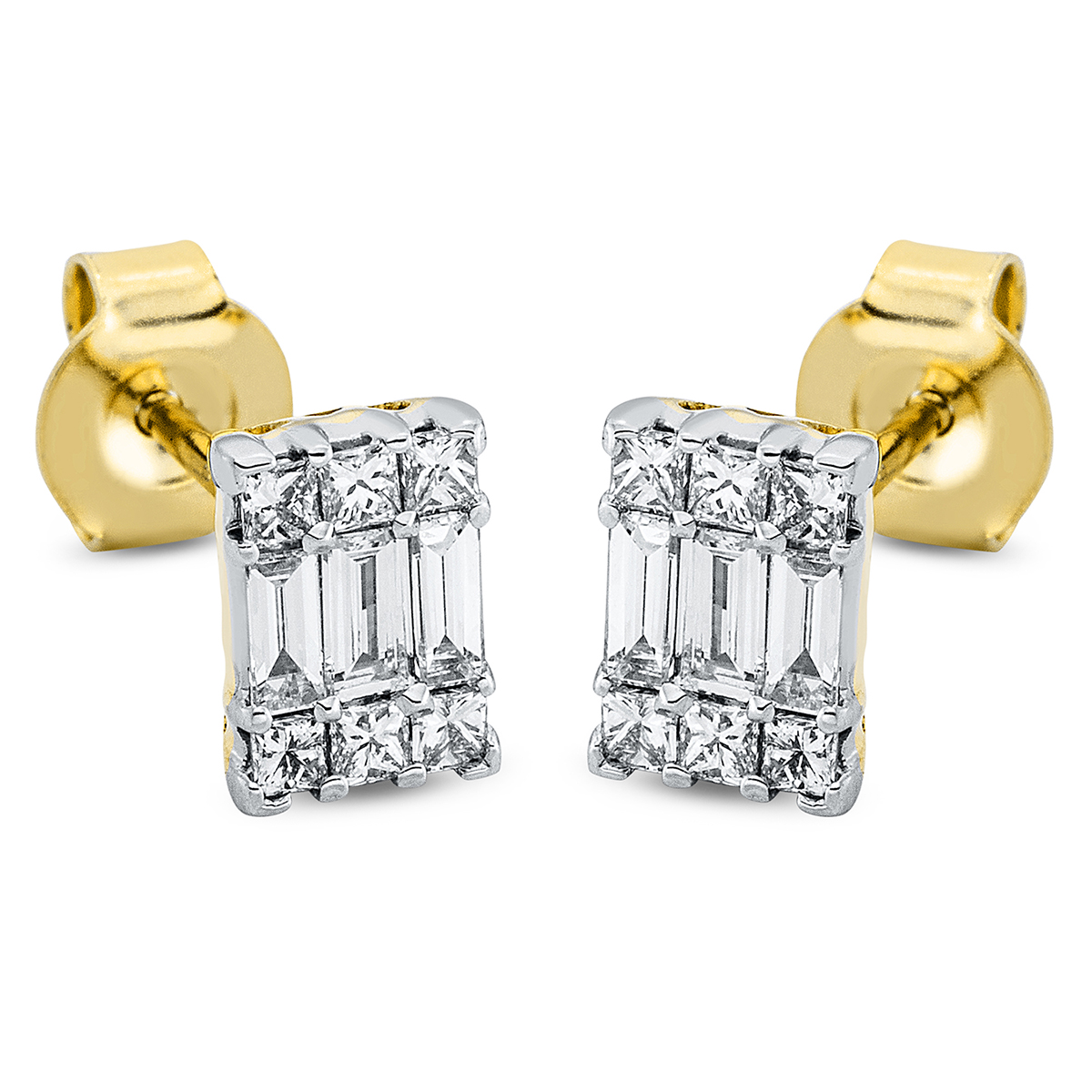 2N596GW Ohrstecker Gelbgold / Weißgold 18kt 0,51 Diamantschmuck mit 18 Diamanten - 2N596 – Bild 1