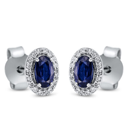 Ohrstecker 4er-Krappe Weißgold 18kt 0,10 Diamantschmuck Farbstein 0,64 ct - 2N747