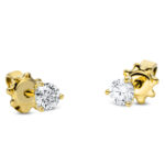 Ohrstecker 3er-Krappe Gelbgold 18kt 0,28 Diamantschmuck mit 2 Diamanten - 2N794