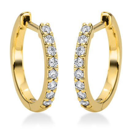 Creolen Gelbgold 18kt 0,16 Diamantschmuck mit 16 Diamanten - 2N822