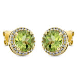 Ohrstecker Gelbgold 18kt 0,20 Diamantschmuck Farbstein 3,2 ct - 2N843