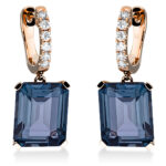 Ohrschmuck 4er-Krappe Rosegold 18kt 0,25 Diamantschmuck Farbstein 11,9 ct - 2N847