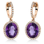 Ohrschmuck Rosegold 18kt 0,36 Diamantschmuck Farbstein 7,1 ct - 2N848