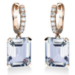 Ohrschmuck 4er-Krappe Rosegold 18kt 0,25 Diamantschmuck Farbstein 9 ct - 2N855