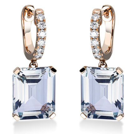 Ohrschmuck 4er-Krappe Rosegold 18kt 0,25 Diamantschmuck Farbstein 9 ct - 2N855