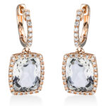 Ohrschmuck Rosegold 18kt 0,26 Diamantschmuck Farbstein 6,5 ct - 2N861