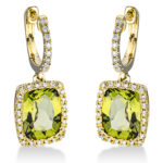 Ohrschmuck Gelbgold 18kt 0,30 Diamantschmuck Farbstein 6,7 ct - 2N863