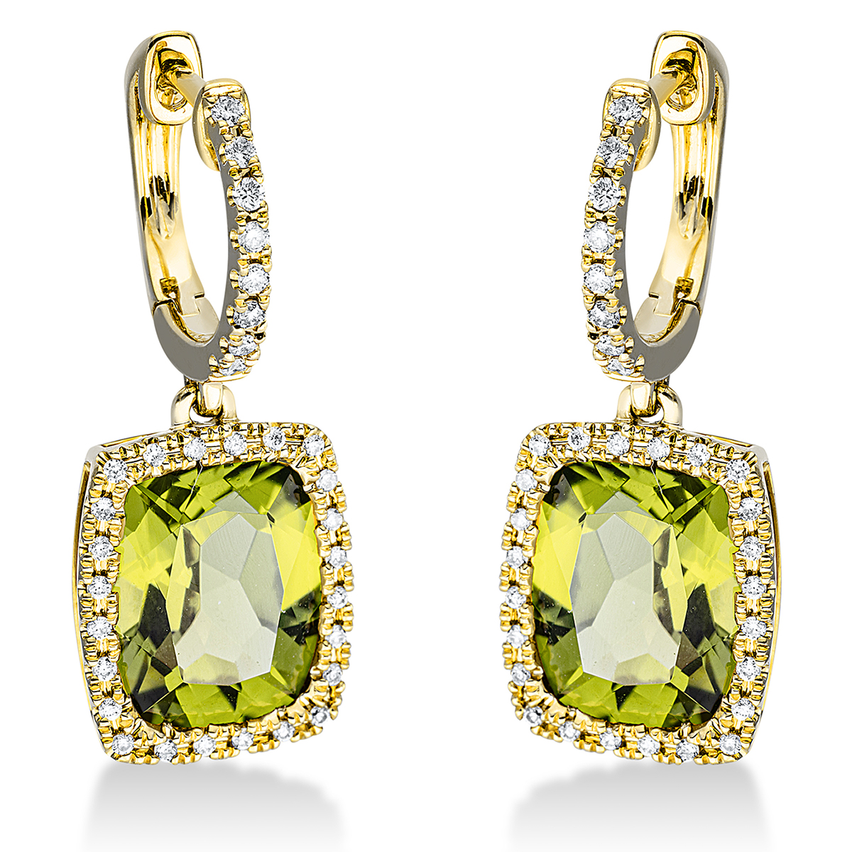 2N863G Ohrschmuck Gelbgold 18kt 0,30 Diamantschmuck Farbstein 6,7 ct - 2N863 – Bild 1