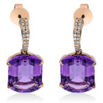 Ohrschmuck 4er-Krappe Rosegold 18kt 0,18 Diamantschmuck Farbstein 15,4 ct - 2N871