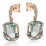 Ohrschmuck 4er-Krappe Rosegold 18kt 0,19 Diamantschmuck Farbstein 16,1 ct - 2N875