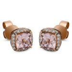 Ohrstecker 4er-Krappe Rosegold 18kt 0,11 Diamantschmuck Farbstein 0,97 ct - 2N962
