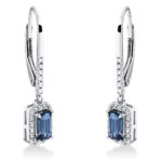 Ohrschmuck 4er-Krappe Weißgold 18kt 0,14 Diamantschmuck Farbstein 0,64 ct - 2O125