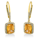 Ohrschmuck 4er-Krappe Gelbgold 18kt 0,39 Diamantschmuck Farbstein 2,67 ct - 2O136