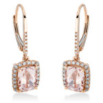 Ohrschmuck 4er-Krappe Rosegold 18kt 0,39 Diamantschmuck Farbstein 2,09 ct - 2O142