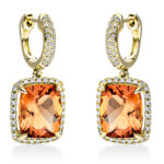 Ohrschmuck 4er-Krappe Gelbgold 18kt 0,51 Diamantschmuck Farbstein 6,8 ct - 2O177