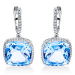 Ohrschmuck 4er-Krappe Weißgold 18kt 0,36 Diamantschmuck Farbstein 16,1 ct - 2O242