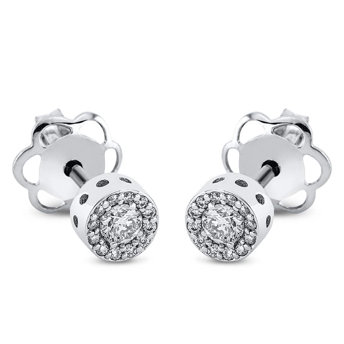 2O458W Ohrstecker Weißgold 18kt 0,22 Diamantschmuck mit 26 Diamanten - 2O458 – Bild 1