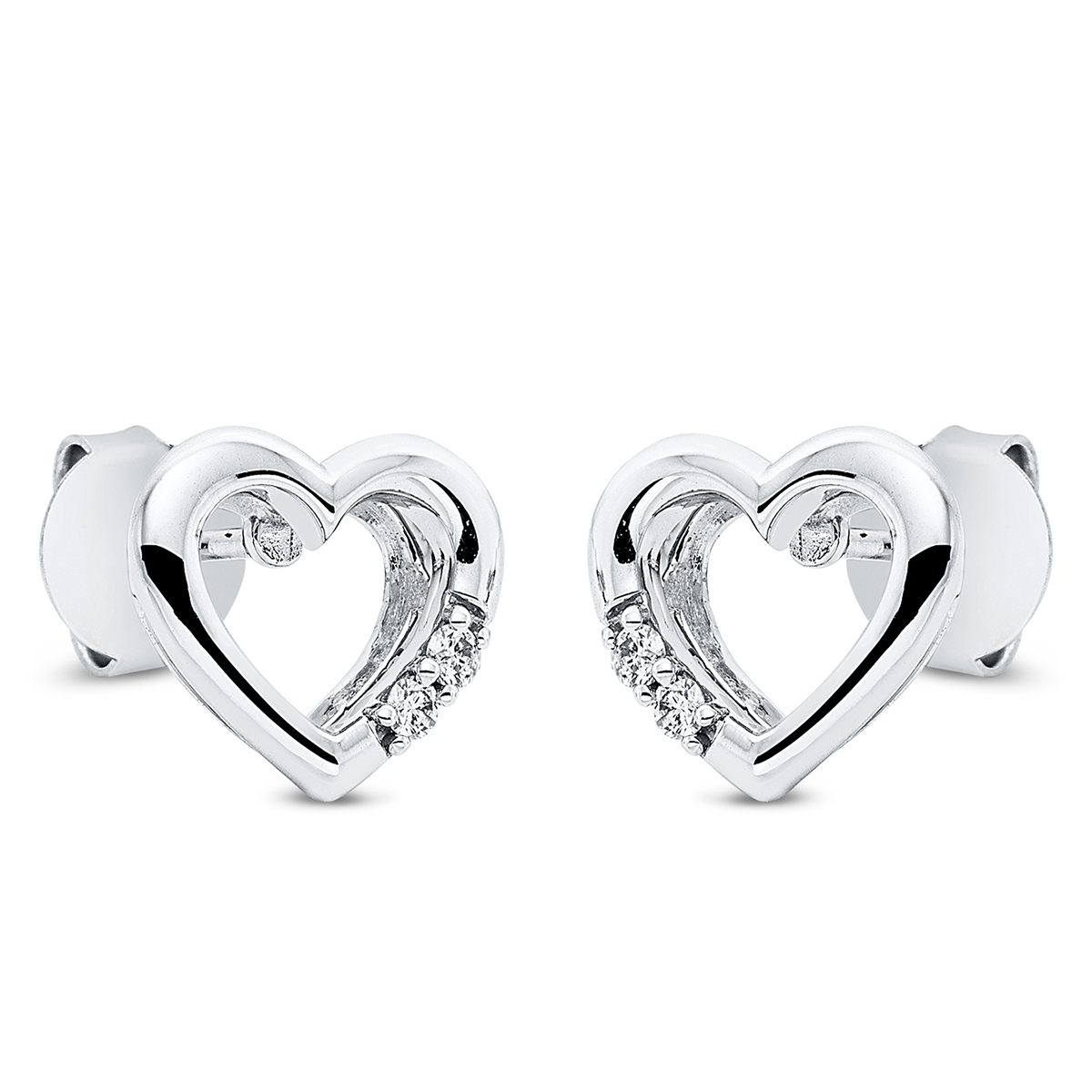 2O497W Ohrstecker Weißgold 18kt 0,08 Diamantschmuck mit 4 Diamanten - 2O497 – Bild 1