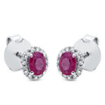 Ohrstecker 4er-Krappe Weißgold 18kt 0,08 Diamantschmuck Farbstein 0,45 ct - 2O500