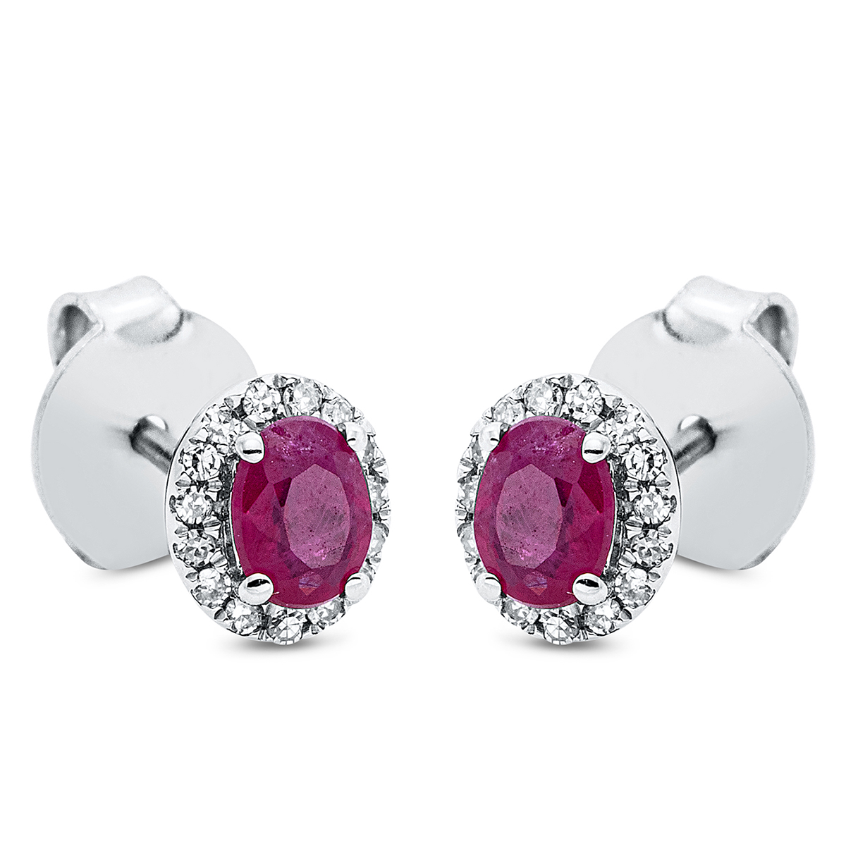 2O500W Ohrstecker 4er-Krappe Weißgold 18kt 0,08 Diamantschmuck Farbstein 0,45 ct - 2O500 – Bild 1