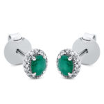 Ohrstecker 4er-Krappe Weißgold 18kt 0,08 Diamantschmuck Farbstein 0,31 ct - 2O501