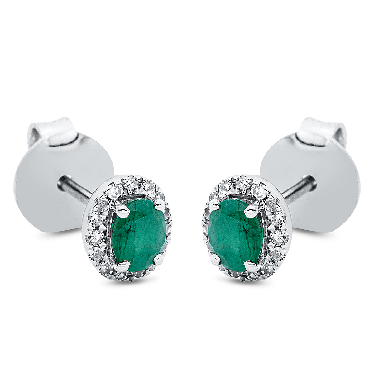 2O501W Ohrstecker 4er-Krappe Weißgold 18kt 0,08 Diamantschmuck Farbstein 0,31 ct - 2O501 – Bild 1