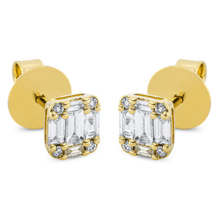 Ohrstecker Gelbgold 18kt 0,50 Diamantschmuck mit 18 Diamanten - 2O511