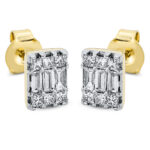 Ohrstecker Gelbgold / Weißgold 18kt 0,51 Diamantschmuck mit 18 Diamanten - 2O660