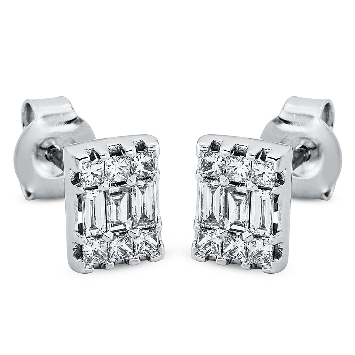 2O660W Ohrstecker Weißgold 18kt 0,51 Diamantschmuck mit 18 Diamanten - 2O660 – Bild 1