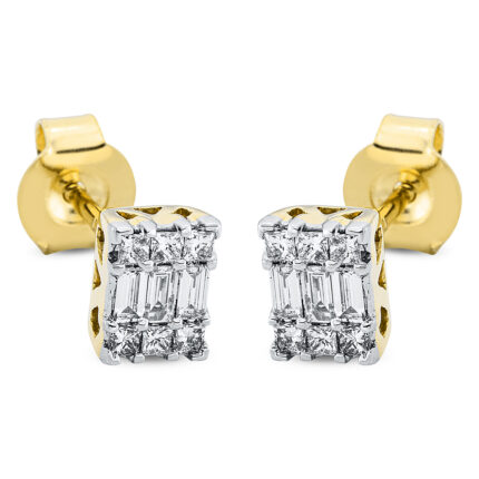 Ohrstecker Gelbgold / Weißgold 18kt 0,31 Diamantschmuck mit 18 Diamanten - 2O662