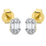 Ohrstecker Gelbgold / Weißgold 18kt 0,16 Diamantschmuck mit 18 Diamanten - 2O663