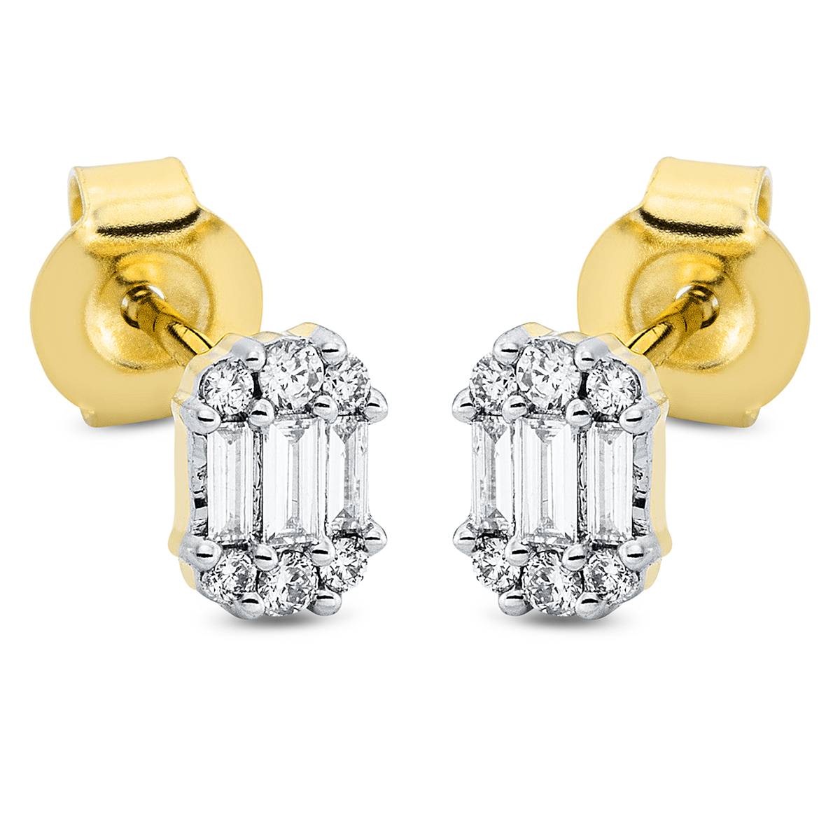 2O663GW Ohrstecker Gelbgold / Weißgold 18kt 0,16 Diamantschmuck mit 18 Diamanten - 2O663 – Bild 1