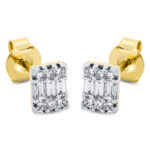 Ohrstecker Gelbgold / Weißgold 18kt 0,31 Diamantschmuck mit 18 Diamanten - 2O665