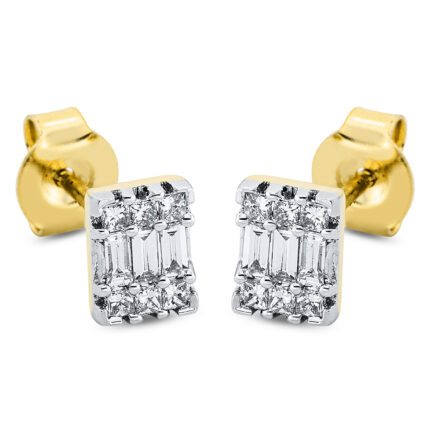 Ohrstecker Gelbgold / Weißgold 18kt 0,31 Diamantschmuck mit 18 Diamanten - 2O665