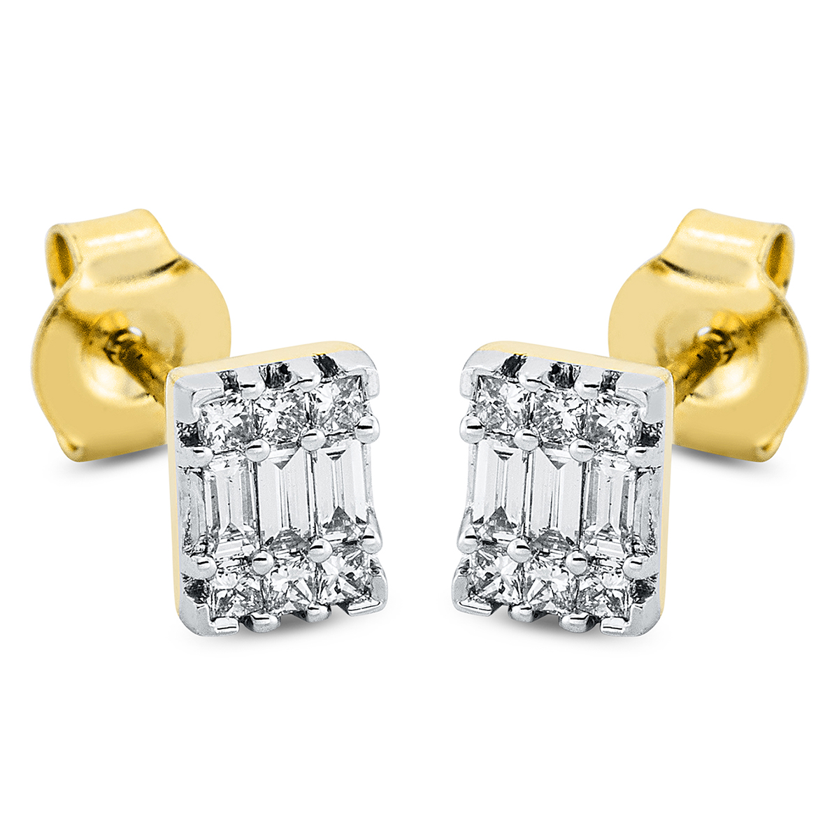 2O665GW Ohrstecker Gelbgold / Weißgold 18kt 0,31 Diamantschmuck mit 18 Diamanten - 2O665 – Bild 1