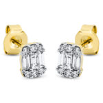 Ohrstecker Gelbgold / Weißgold 18kt 0,41 Diamantschmuck mit 18 Diamanten - 2O666