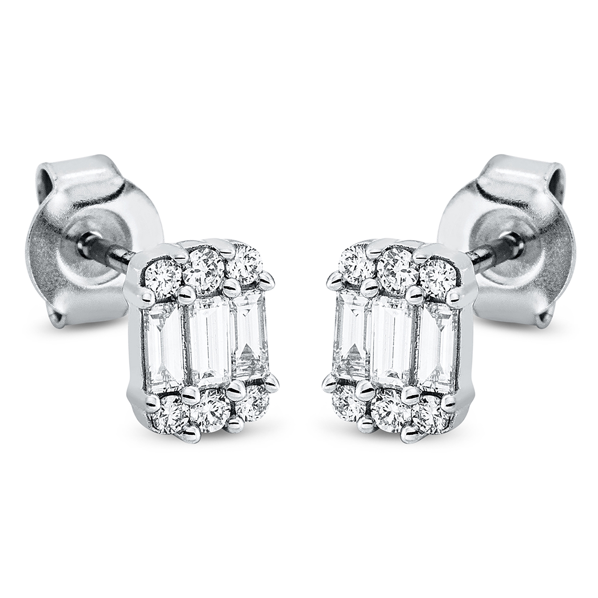 2O666W Ohrstecker Weißgold 18kt 0,41 Diamantschmuck mit 18 Diamanten - 2O666 – Bild 1