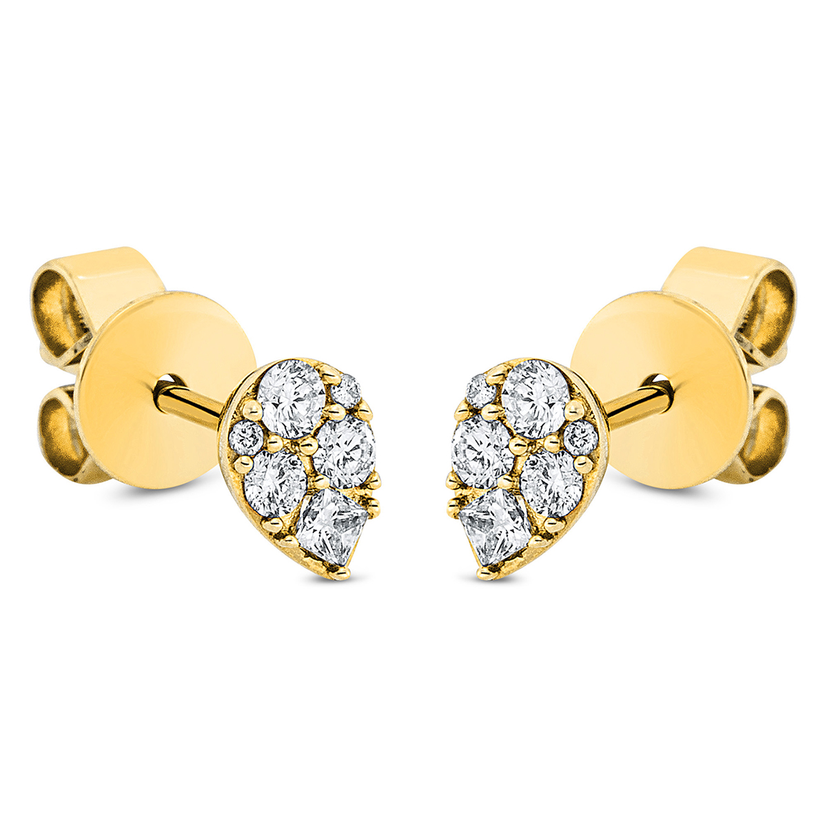 2P140G Ohrstecker Gelbgold 18kt 0,21 Diamantschmuck mit 12 Diamanten - 2P140 – Bild 1
