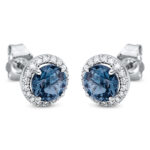 Ohrstecker 4er-Krappe Weißgold 18kt 0,17 Diamantschmuck Farbstein 1,22 ct - 2P224