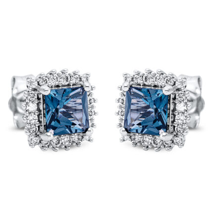 Ohrstecker 4er-Krappe Weißgold 18kt 0,23 Diamantschmuck Farbstein 1,7 ct - 2P232