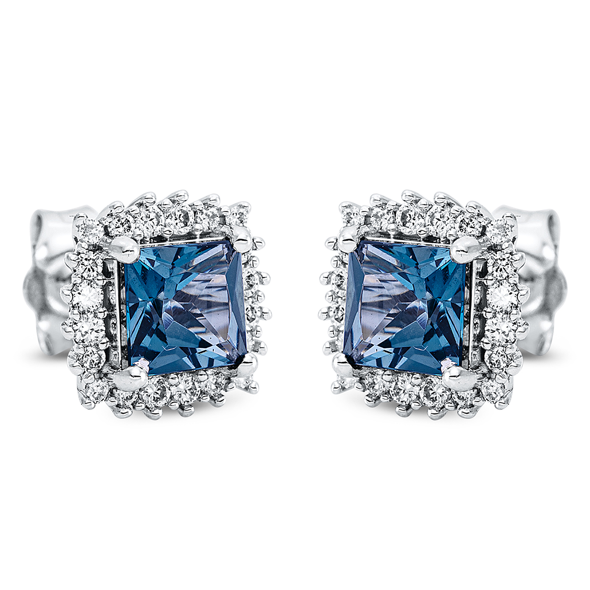 2P232W Ohrstecker 4er-Krappe Weißgold 18kt 0,23 Diamantschmuck Farbstein 1,7 ct - 2P232 – Bild 1