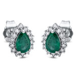 Ohrstecker Weißgold 18kt 0,21 Diamantschmuck Farbstein 0,6 ct - 2P233