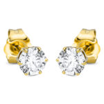 Ohrstecker 6er-Krappe Gelbgold 18kt 0,60 Diamantschmuck mit 2 Diamanten - 2P243