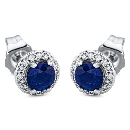 Ohrstecker 4er-Krappe Weißgold 18kt 0,10 Diamantschmuck Farbstein 0,68 ct - 2P245