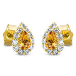 Ohrstecker Gelbgold 18kt 0,25 Diamantschmuck Farbstein 0,38 ct - 2P275