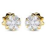 Ohrstecker Gelbgold 18kt 0,48 Diamantschmuck mit 14 Diamanten - 2P285