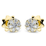 Ohrstecker Gelbgold 18kt 0,30 Diamantschmuck mit 14 Diamanten - 2P286
