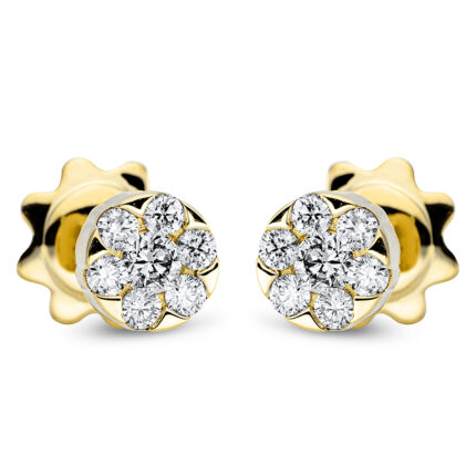 Ohrstecker Gelbgold 18kt 0,30 Diamantschmuck mit 14 Diamanten - 2P286